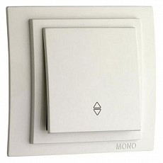 Выключатель проходной одноклавишный без рамки mono electric despina - larissa 500-000125-109